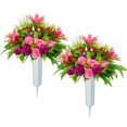 thumbnail image 1 of Flores artificiales de cementerio XONOR con jarrón, juego de 2, 1 of 6