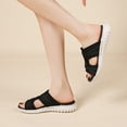 thumbnail image 3 of Orthopedic Sandals for Women Athletic Thick Cushion Mesh Slip on Walking Beach Shoes with Comfy Arch Support Black Size 6, 3 of 6