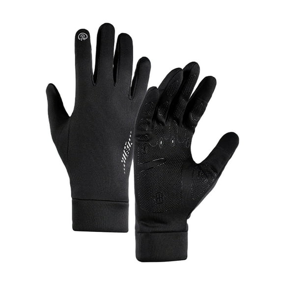 Gants Thermiques Unisexes d'Hiver Coupe-Vent, Compatibles Écran Tactile, Gel de Silice Antidérapant, pour Course Conduite Sports de Plein Air