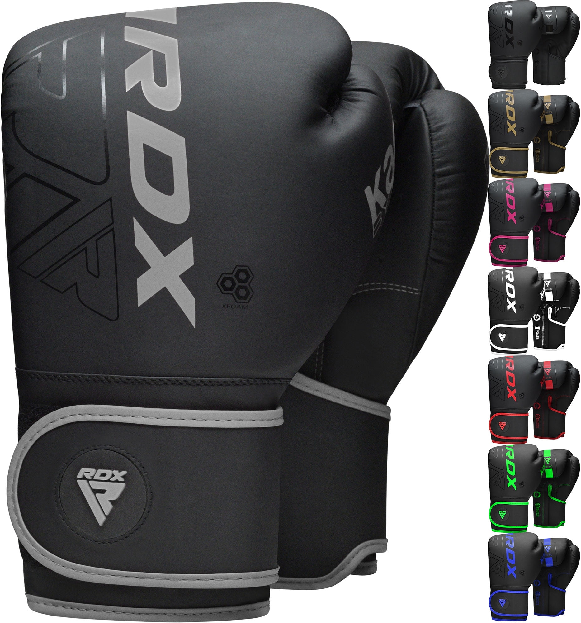 Maxx® Maya Leather Boxing Gloves MMA Training Fight Sparring Pad Glove Punch B/W 
