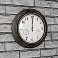 thumbnail image 6 of Pure Garden 18in Waterproof Indoor Outdoor Clock Thermometer Combo, Bronze, 6 of 8