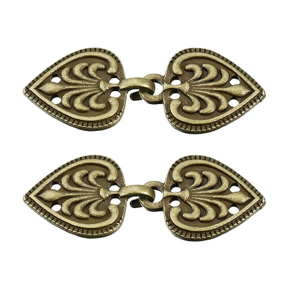 Broche de capa Uxcell, 2 pares de ganchos y ojos para coser, broches de capa vintage, botones de bronce