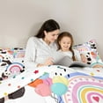 thumbnail image 5 of Manfei Kawaii Panda 3-Piece Full Size Comforter Sets,Cartoon Rainbow Bedding Comforter Set,Cute Animal Lightweight Bedding Sets,Super Cozy Wildlife Room Decor,Reversible, 5 of 8