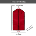 thumbnail image 4 of 45'' Breathable Red (Gussted) PP Non Woven Garment Bag (Window & Shoe Pocket) - 1 Count - Basic LTD, 4 of 6