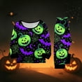 thumbnail image 6 of Halloween Pajamas, Halloween Matching Family Pajamas Green Pumpkin Bat Print Long Sleeve 2Pcs Pj Set Soft Sleepwear Nightwear Loungewear Holiday Party Costume Festive Cool Spooky Season for Family, 6 of 7