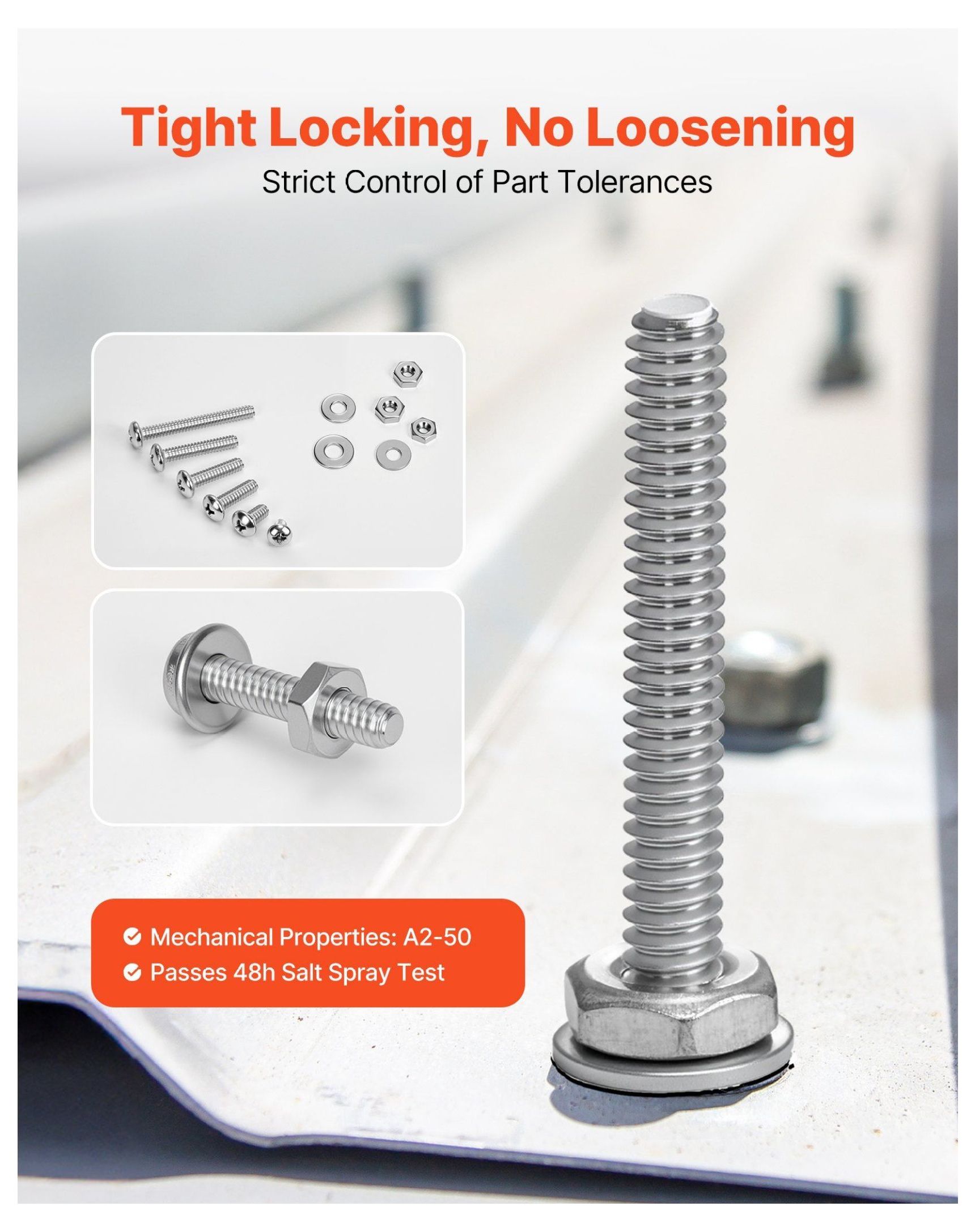 Stainless Steel Bolt Nut Assortment Kit - 1110 Pcs Imperial Fasteners for Furniture, DIY, & Repairs