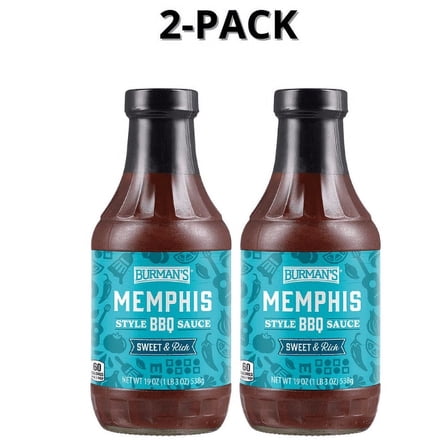 Burman's Memphis Style BBQ Sauce Sweet & Rich 2-Pack 19 oz