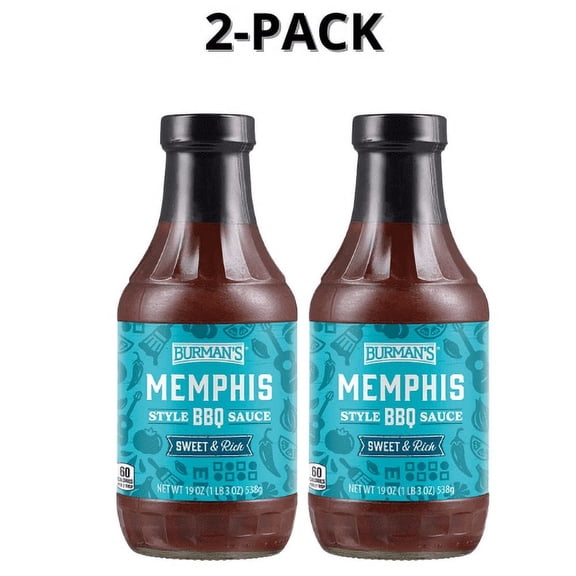 Burman's Memphis Style BBQ Sauce Sweet & Rich 2-Pack 19 oz