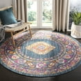 thumbnail image 3 of SAFAVIEH Madison Emmet Traditional Runner Rug, Blue/Fuchsia, 2'3" x 10', 3 of 11