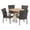 Multibrown/Teak, variant on GDF Studio Caspar Outdoor Acacia Wood and Wicker 5 Piece Dining Set, Teak and Multibrown