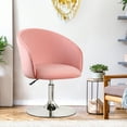 thumbnail image 4 of Furniliving Velvet Swivel Chair Upholstered Accent Chair Adjustable Mid-Backrest Leisure Chairs,Pink, 4 of 10