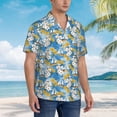 thumbnail image 5 of Haiem Flower and Sail Boat Printed Hawaiian Shirt for Men - Men’s Casual Beach Summer Shirts - Stretch Fabric with Modern Fit-X-Large, 5 of 9