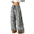 thumbnail image 3 of Pantalones de Pijama para Mujer, de Leopardo, Peludos, Estilo Y2K, de Cintura Alta, Bonitos. M, 3 of 10