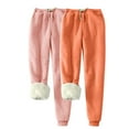 thumbnail image 2 of Otvok 2Pcs Women'S Warm Loose-Fit Homewear Cuffed Athletic Pants Jogger Fleece Pants, 2 of 6