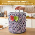 thumbnail image 4 of Purple Leaf Rice Cooker Cover 8 Quart Watercolors Leaf Vintage Linen Texture Fields Pressure Cooker Cover Appliance Protector Dust Case with Pocket and Handle for Kitchen, 4 of 9