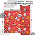 thumbnail image 5 of Football and Basketball Red Pattern Teens Toddler Nap Mat with Pillow, Sleeping Mat Bag for Preschool Daycare 59"x22", 5 of 6