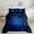 thumbnail image 2 of Feelyou Futuristic Square Print Bedding Comforter Set for Boy, Blue Honeycomb Abstract Twin Comforter Sets, Pixel Grid Miners Reversible Bedding Set, Microfiber Bedroom Decor, 2-Piece, 2 of 8