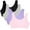 Kitty Pink/Hyacinth/Grey Heather/Black Hue, variant on Women's Tank Style Cotton Sports Bra 4-Pack, Size 34-50