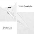 thumbnail image 4 of COOFANDY Men's V-Neck Linen Robe Short Sleeve Kaftan Thobe Long Gown Casual Shirt for Beach, 4 of 6