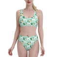 thumbnail image 2 of Picia Horse And Flower Women's High Waisted Bikini Scoop Neck Swimsuit Two Pieces Bathing Suit-Medium, 2 of 8
