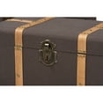 thumbnail image 3 of Baxton Studio Stephen Modern and Contemporary Transitional Dark Brown Fabric Upholstered and Oak Brown Finished 2-Piece Storage Trunk Set, 3 of 6