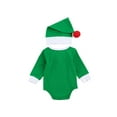 thumbnail image 6 of 2Pcs Unisex Baby Romper Sets Long Sleeve Romper + Cute Hat Outfits, 6 of 9