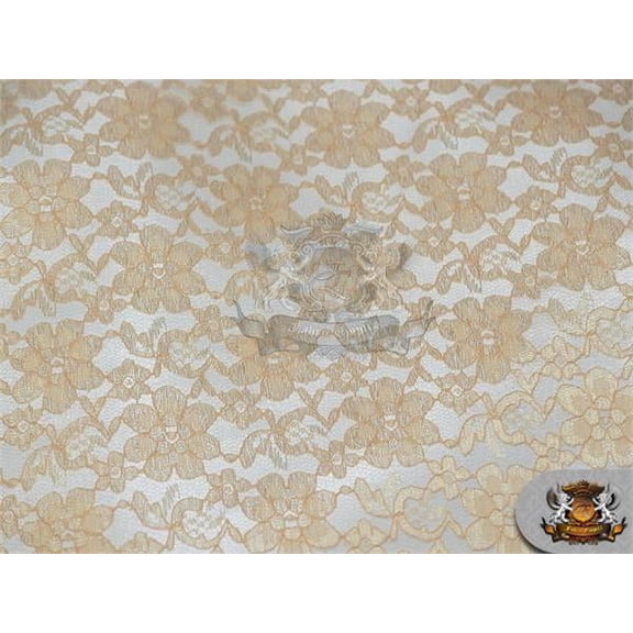 Lace Floral Rachelle Fabric GOLD / 60" Wide / Sold by the yard