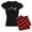 With Red Plaid Pant, variant on CafePress - Land Shark Women's Dark Pajamas - Women's Short Sleeve Print T-Shirt and Pants Dark Cotton Pajama Set