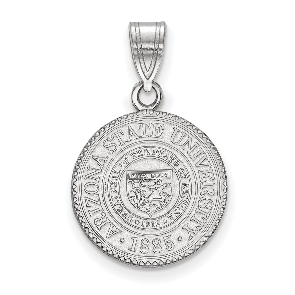 White Sterling Silver Charm Pendant Indiana NCAA State University 22 mm 15
