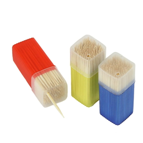 Bamboo Toothpick Holder with Toothpicks, 150 Count 3 Piece Set