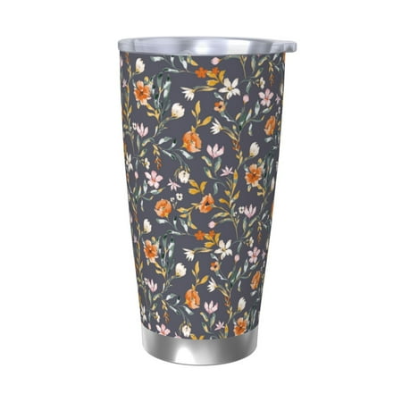 

Uemuo Wildflowers Print Travel Coffee Mug 20oz Double-walled Car Cup Stainless Steel Insulated Tumbler Leak-proof Travel Cup Reusable Straw Car Cup-Without Straw