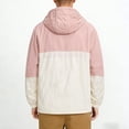 thumbnail image 4 of GUZOM Mens Windbreaker Jacket Pink Colorblock Nylon Lightweight Water Resistant Hooded with Pockets,Size XL, 4 of 9