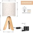 thumbnail image 2 of Small Bedside Table Lamp - Wooden Tripod, 2 of 4