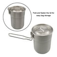 thumbnail image 4 of Tasse de Camping en Acier Inoxydable Tasse à Café Casserole de Cuisson Portable 1 L avec Couvercle Poignée Pliable pour Camping Pique-Nique Randonnée Backpacking, 4 of 5