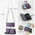 thumbnail image 6 of Asuwish Compatible with iPhone 16 Pro 6.3 inch Zipper Wallet Phone Case Tempered Glass Screen Protector Crossbody Lanyard Strap Flip Card Holder Slot Cell Cover for i Phone16 i16 16Pro Women Purple, 6 of 10