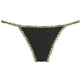 thumbnail image 2 of Botmois Men's Leopard Bordered Ice Silk Bikini G-String Underwear Sexy Lingerie Posing Jockstrap Hipster Thong Stretchy Soft Fabric Black L, 2 of 3