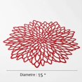 thumbnail image 4 of 6 Pack Red Metallic Round Placemats Leaf Dining Table Decor, 4 of 5