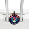 thumbnail image 3 of Cat Set of 2pcs PU Leather Round Suitcase Tags with Privacy Cover and Name ID Tag - Ideal for Travel Luggage, Handbags, Backpacks, School Bags, 3 of 6