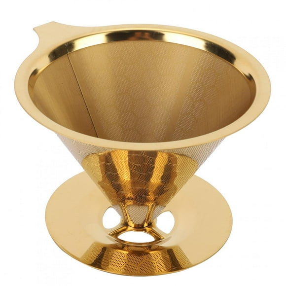 Filtre à café, passoire à café réutilisable durable BuyWeek en acier inoxydable nid d'abeille doré