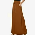 thumbnail image 3 of Aofany Women's Casual Long Maxi Skirt Solid Tie High Waist Relaxed Lounge Skirts on Clearance, 3 of 7