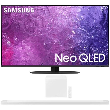 Samsung QN75QN90CAFXZA 75 Inch Neo QLED 4K Smart TV 2023 Bundle with Samsung 3.1.2ch Soundbar with Wireless Dolby Atmos / DTS:X White 2022