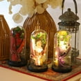 thumbnail image 2 of Final Clear Out! Rose Bouquet In Glass Dome With Light String Valentine Mother‘s Day Sweet Gifts, 2 of 8