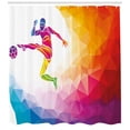 thumbnail image 3 of Ambesonne Teen Room Shower Curtain, Ball Hitting Soccer, 69"Wx75"L, Multicolor, 3 of 3