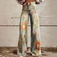 thumbnail image 1 of WILLBEST Jeans Mujer Pantalones Vaqueros de Pierna Ancha para Mujer, de Cintura Alta, Estilo Años 90, Con Estampado Floral, Informales, Cómodos y Elásticos, a La Moda. 1199 Extra Grande, 1 of 7