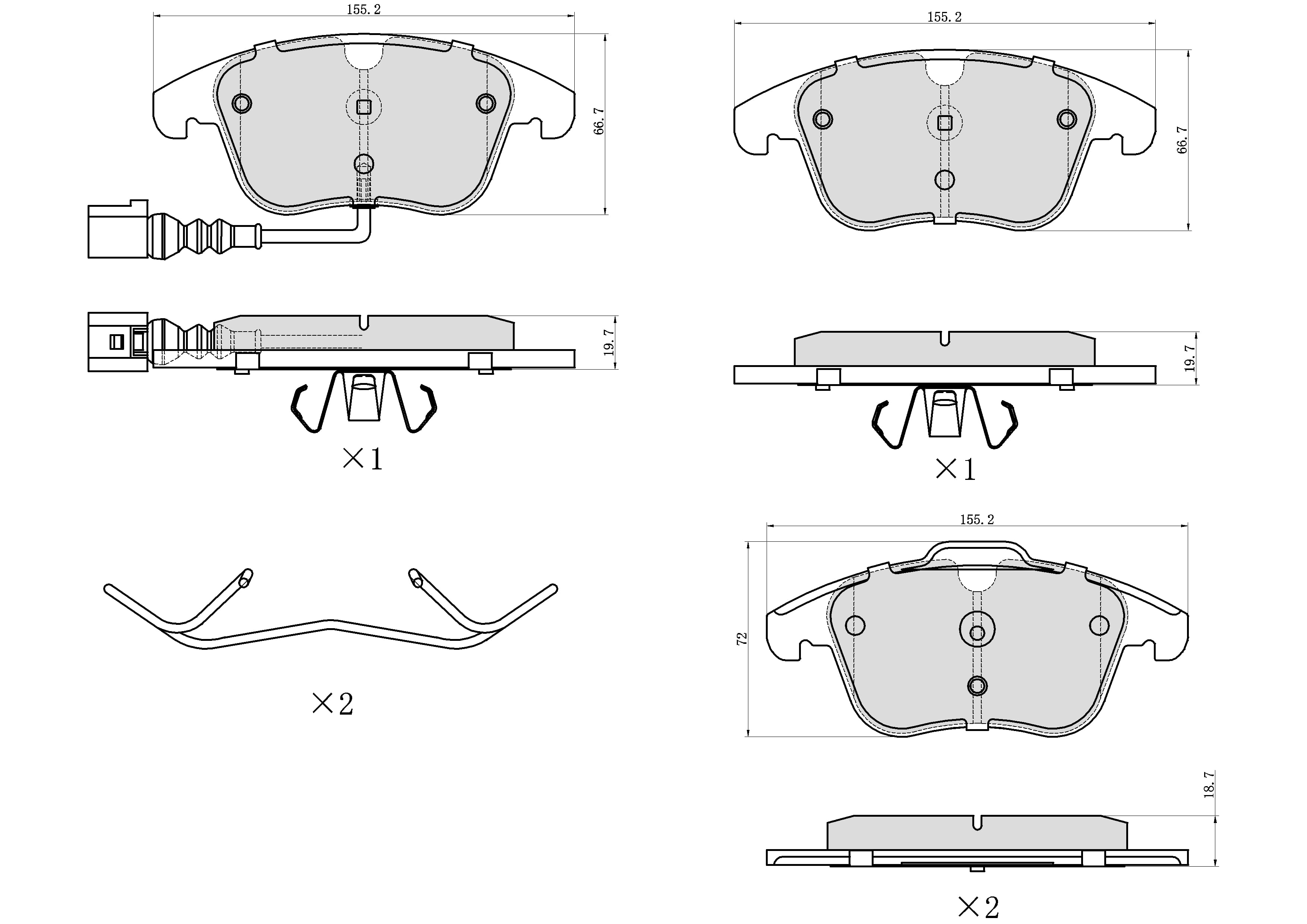 Winstop Brake Pad Set, Front WS.1375.0.M, Volkswagen Passat 2020-2012