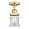 thumbnail image 2 of Innovations Lighting  Canton - 1 Light 5" Semi-Flush Mount Clear/Brushed Brass, 2 of 5