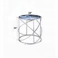 thumbnail image 4 of Lyda Blue Marble Print & Chrome Finish Round End Table (20mm Thick), 4 of 5