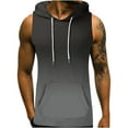 thumbnail image 2 of Teissuly Men's Hooded Tank Top 3D Non Positioning Hawaiian Regular Print Sleeveless Head Drawstring Pocket Hooded Tank Top Casual T-shirt Top, 2 of 5