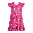 thumbnail image 4 of Angala Nightgown Holiday Dress For Girls Flutter Sleeve Crew Neck Pumpkin Print Girls Halloween Dresses, 4 of 4
