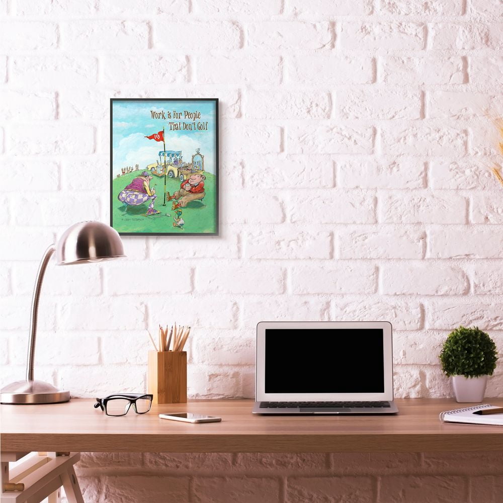 People That Don't Golf Funny Cartoon Sports Design Oversized Framed Giclee Texturized Art by Gary Patterson